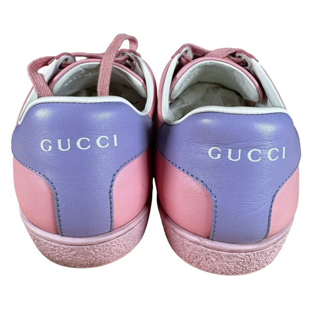 Gucci Ace Interlocking GG Perforated Sneaker Rose Pink Size 37 - Picture 3 of 12